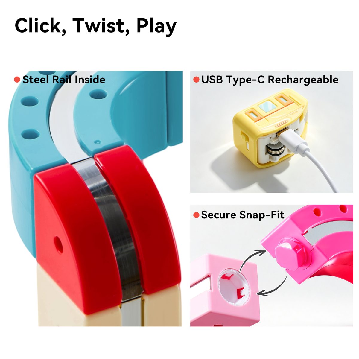 Click, twist, play – USB-C charging